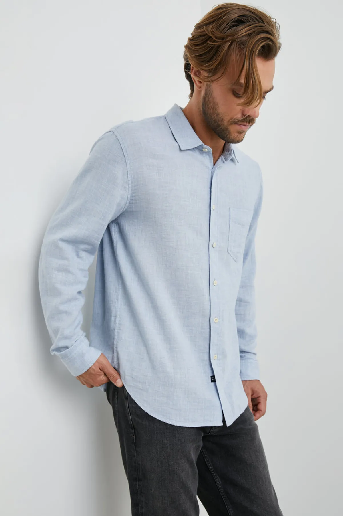 WYATT SHIRT - BLUE MELANGE|Rails New