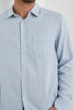 WYATT SHIRT - BLUE MELANGE|Rails New