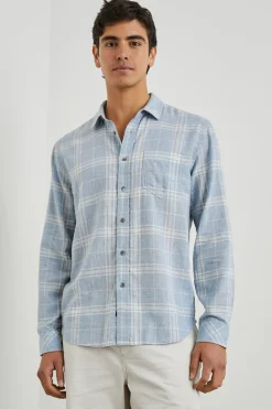 WYATT SHIRT - COBALT ALUMINUM MELANGE|Rails Hot