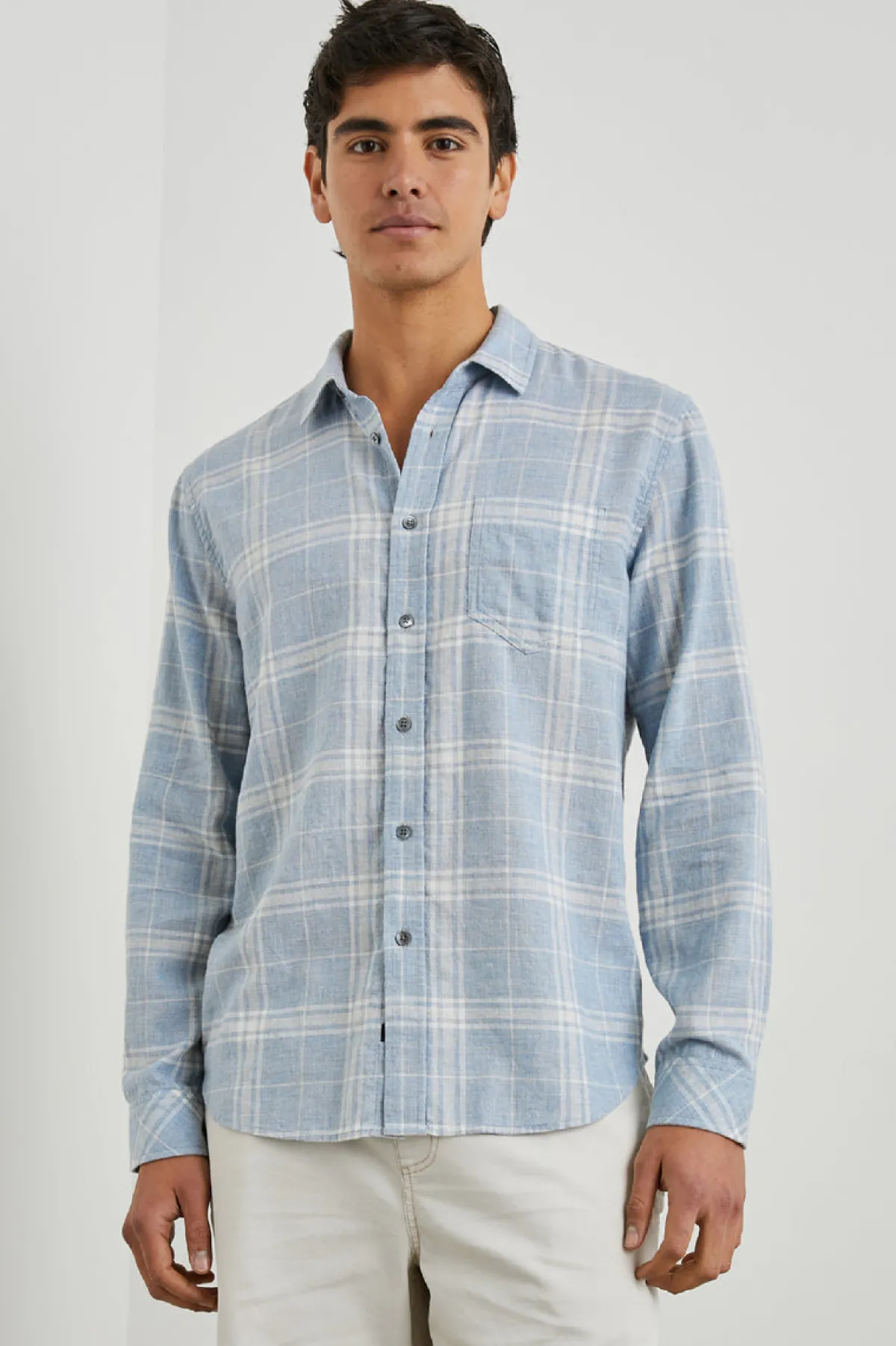 WYATT SHIRT - COBALT ALUMINUM MELANGE|Rails Hot