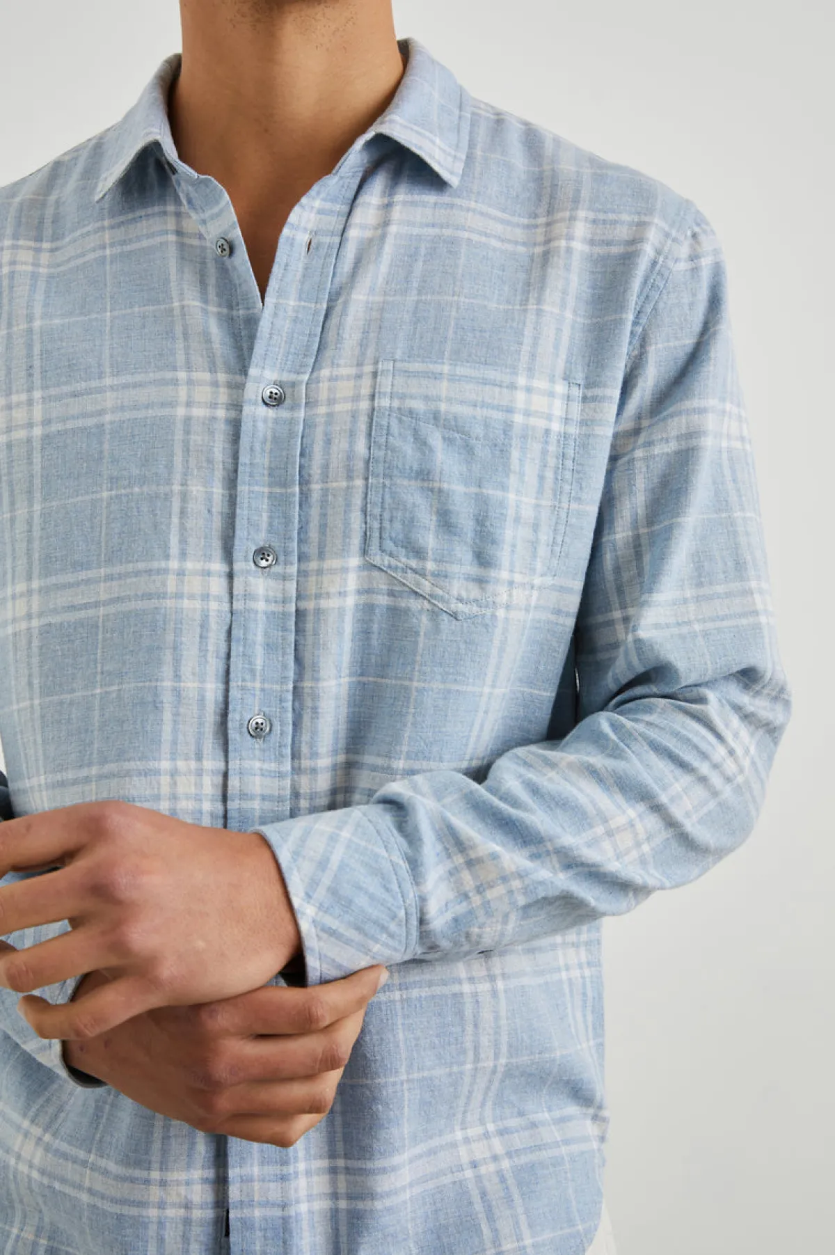 WYATT SHIRT - COBALT ALUMINUM MELANGE|Rails Hot