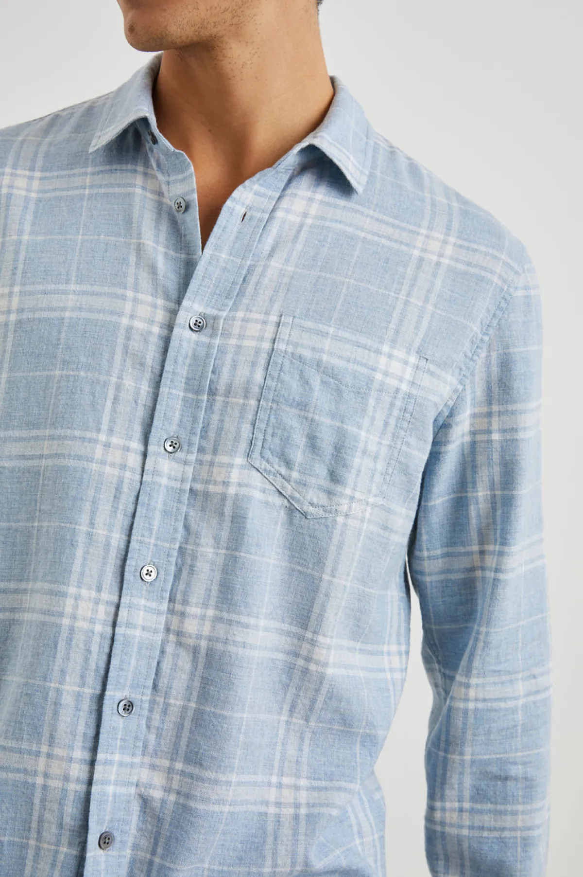 WYATT SHIRT - COBALT ALUMINUM MELANGE|Rails Hot