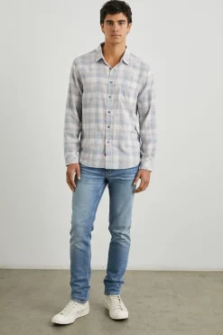 WYATT SHIRT - COBALT FLAMINGO MELANGE|Rails Best