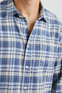 WYATT SHIRT - NAVY SORGHUM OXFORD|Rails Clearance