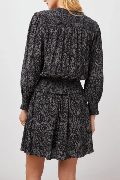 ZANA DRESS - CHARCOAL ABSTRACT ANIMAL|Rails Flash Sale